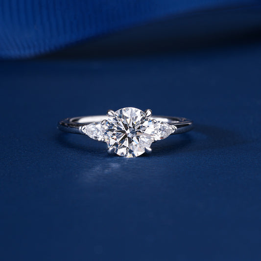 1.50 CT Round Lab Grown Diamond Pave Style Engagement Ring