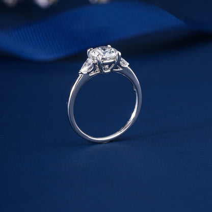 1.50 CT Round Lab Grown Diamond Pave Style Engagement Ring