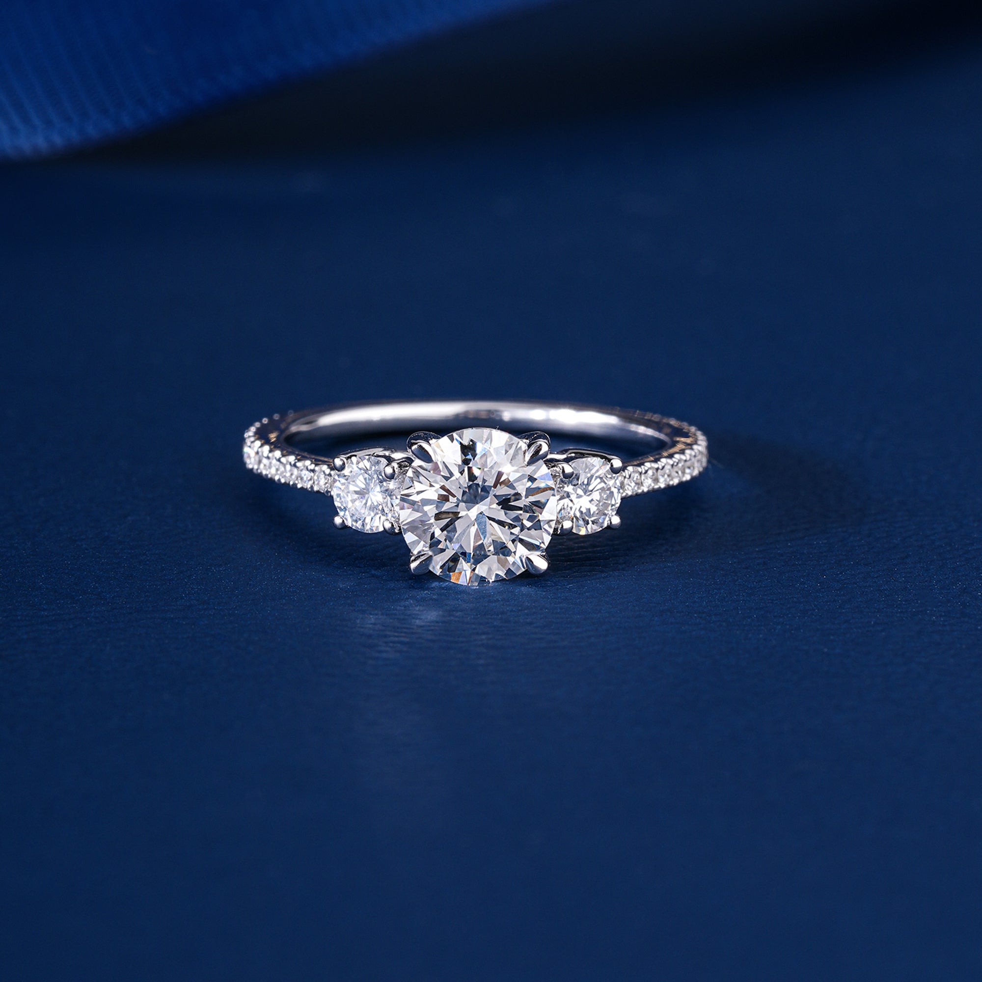 1.01 Ct Brilliant Diamond Trilogy Ring