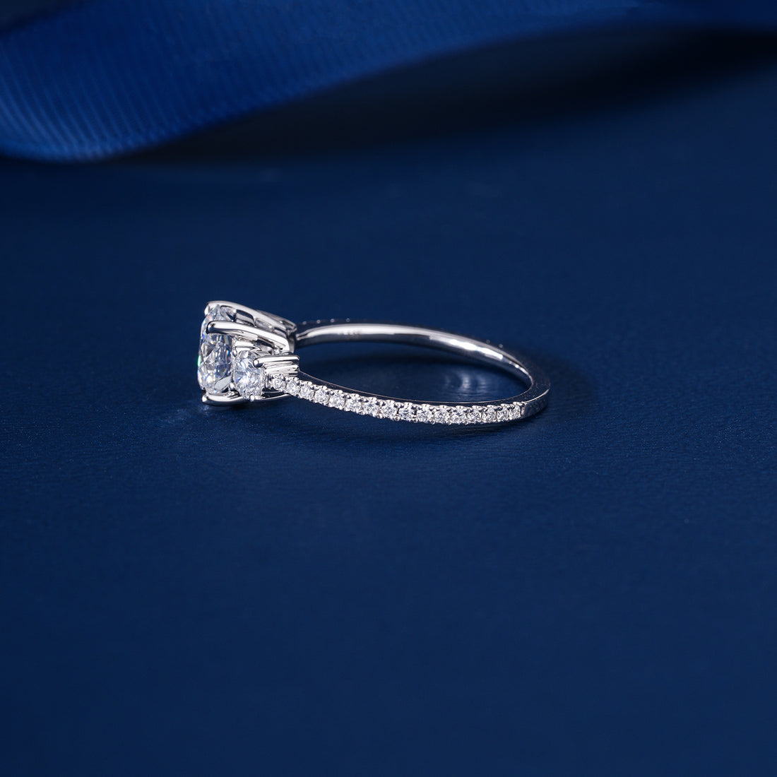 1.01 Ct Brilliant Diamond Trilogy Ring
