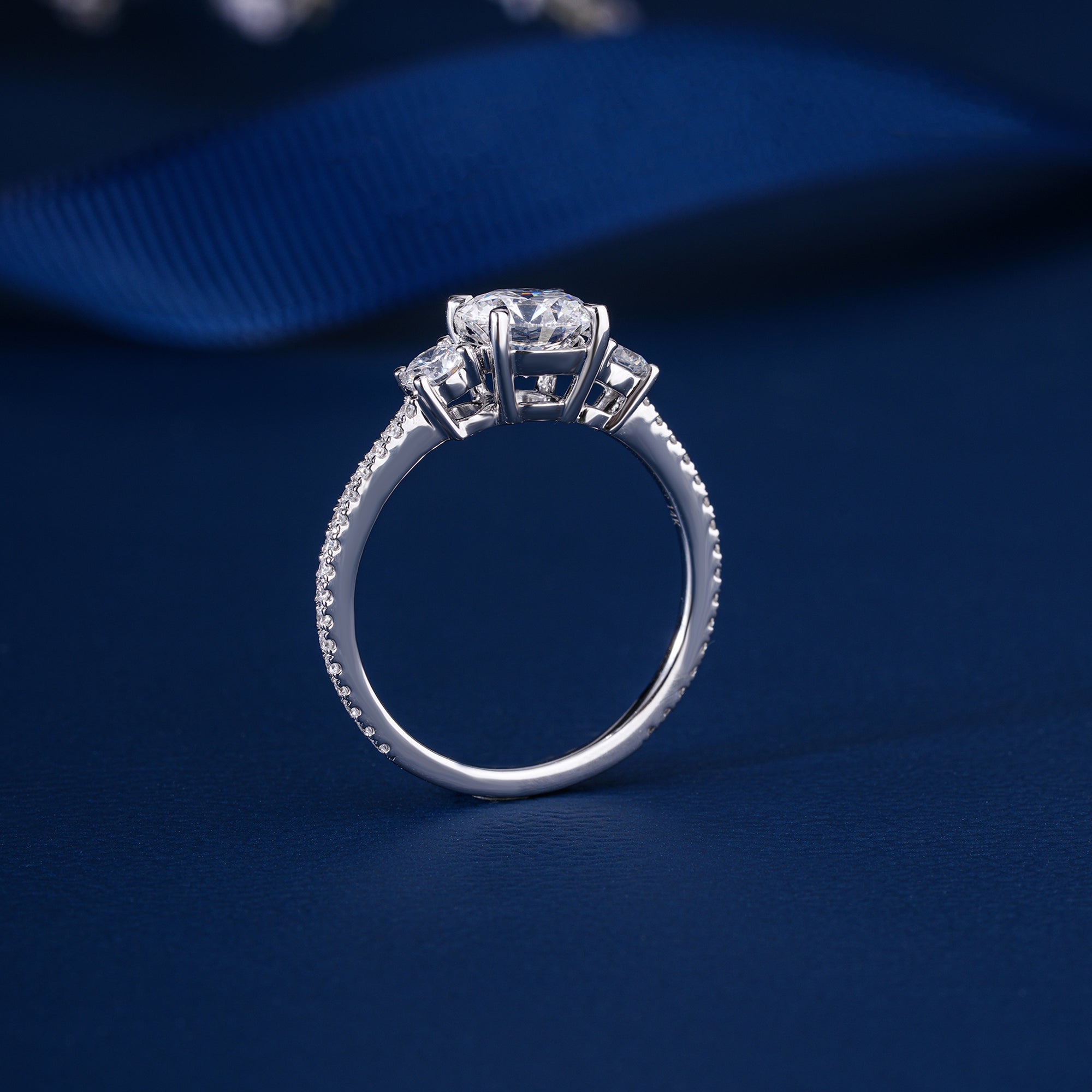 1.01 Ct Brilliant Diamond Trilogy Ring