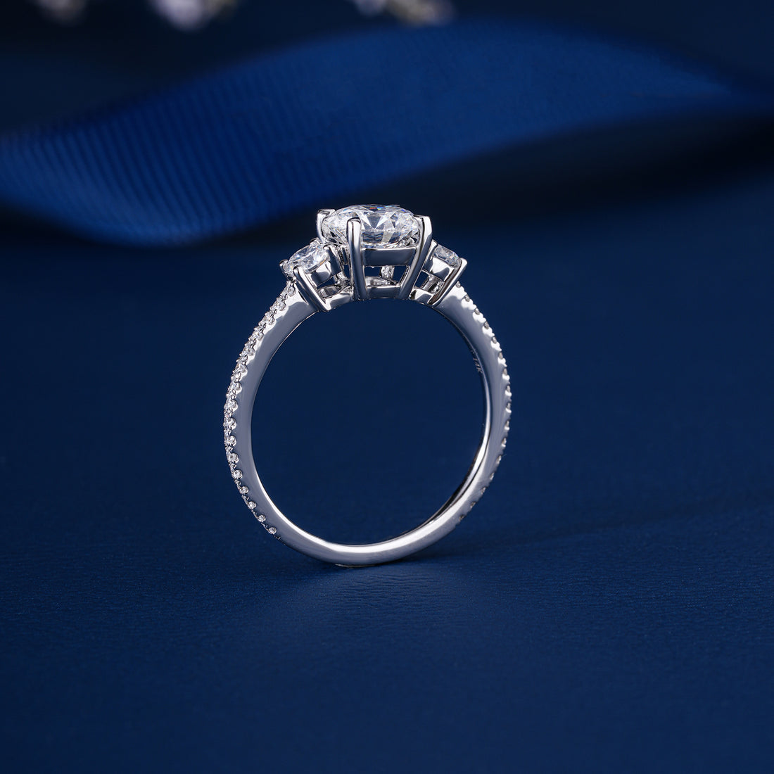 1.01 Ct Brilliant Diamond Trilogy Ring