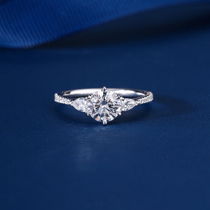 1.00 CT Round Cut Diamond Pave Set Engagement Ring