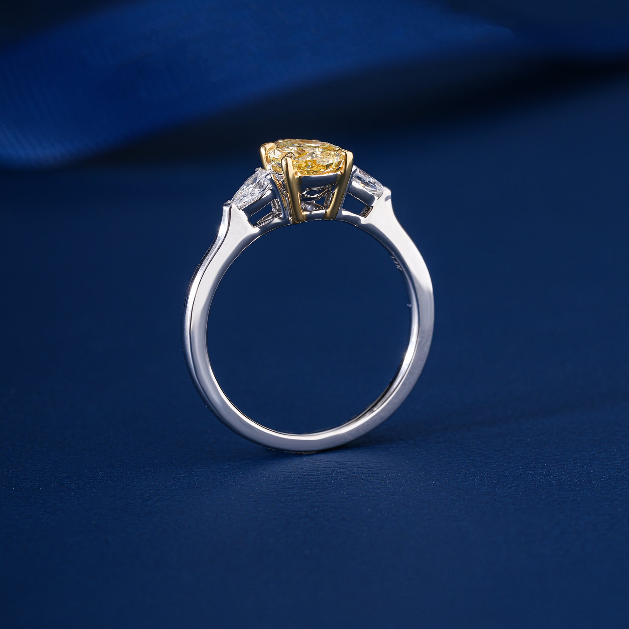 1.20 CT Yellow Pear Lab Grown Diamond Engagement Ring