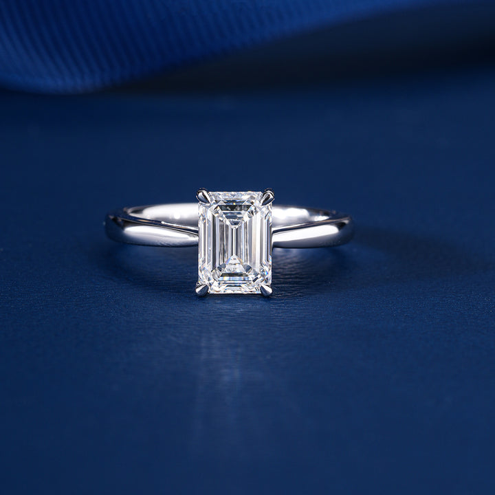 1.0 Carat Solitaire Ring Emerald Cut Diamond Engagement Ring