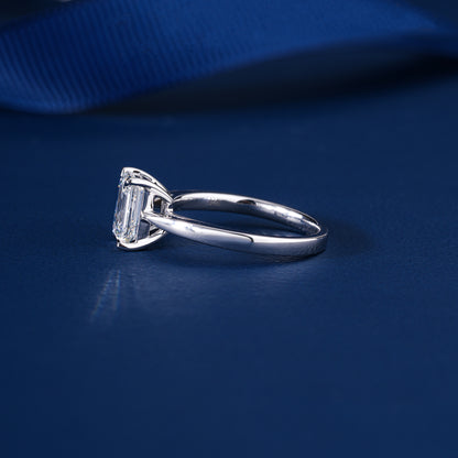 1.50 Emerald Cut Lab Grown , Solitaire Engagement Ring