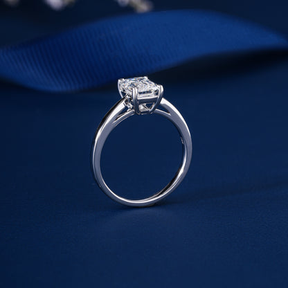 1.50 Emerald Cut Lab Grown , Solitaire Engagement Ring