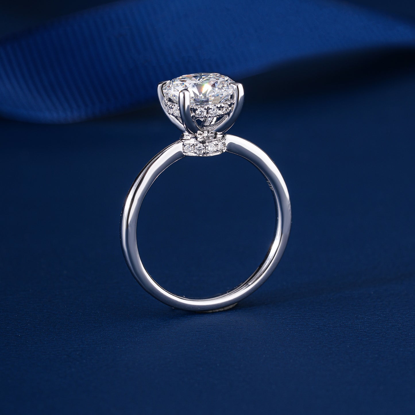 2.00 Ct Lab Grown Diamond Round Cut ,Hidden Halo Engagement ring