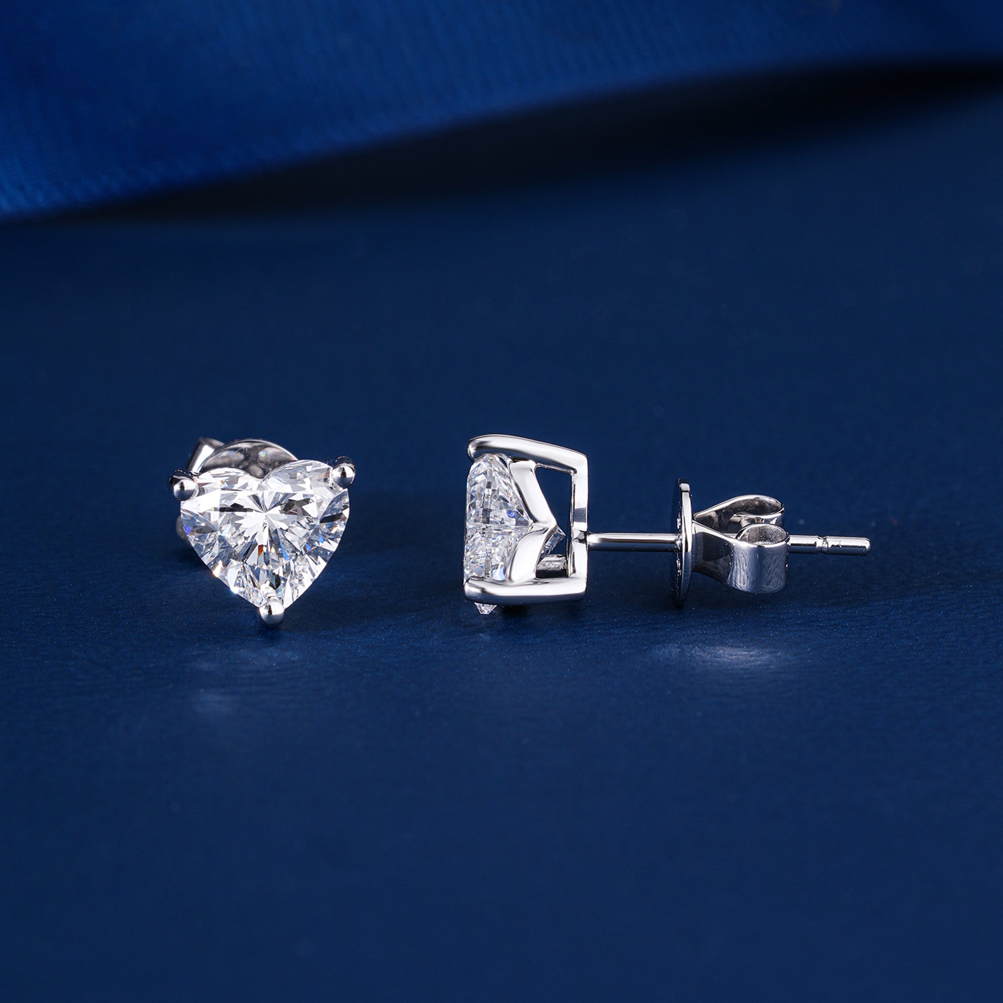 2.50 CT Lab Grown Diamond Heart Shape Stud Earrings