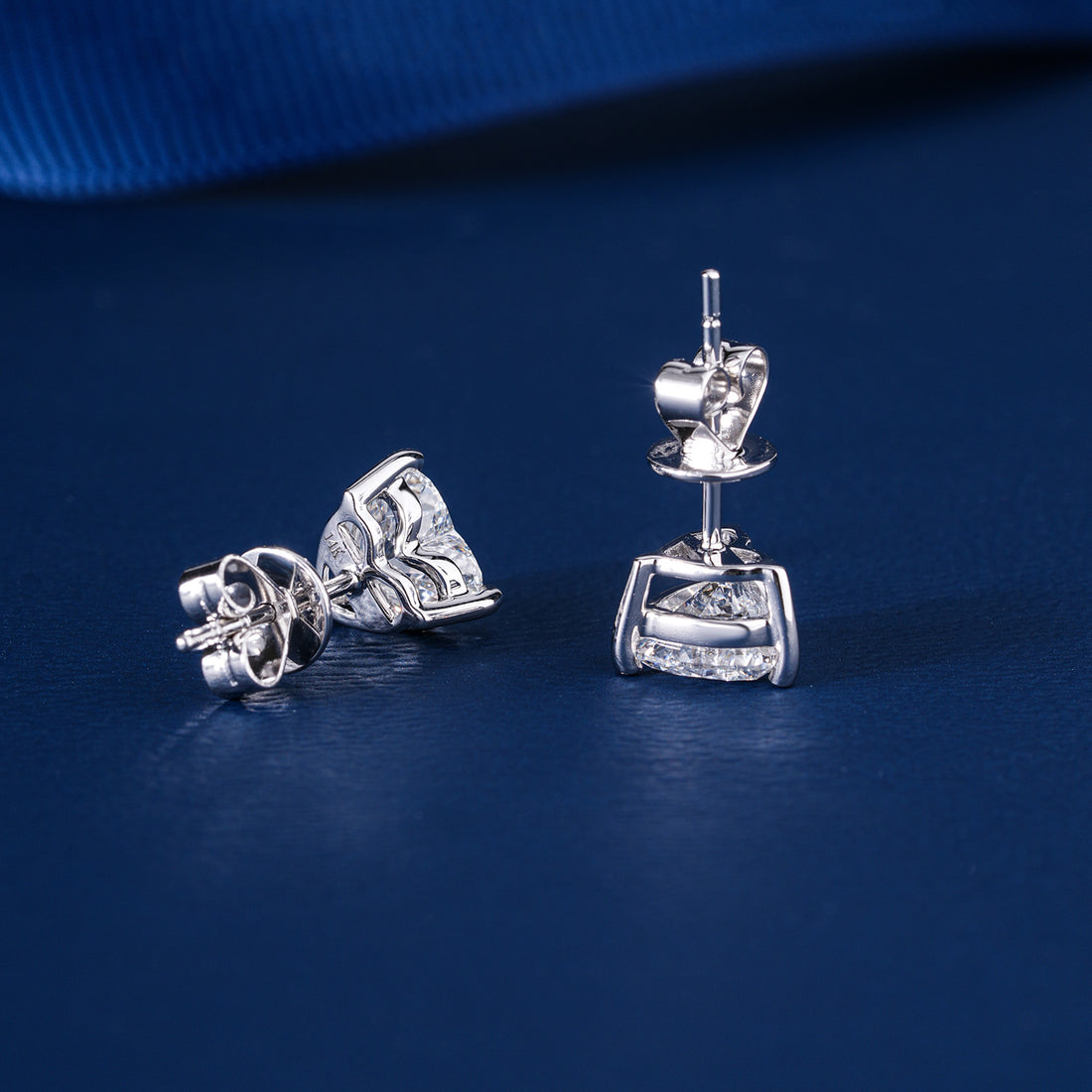 2.20 TCW Lab Grown Diamond Heart Cut Stud Earrings