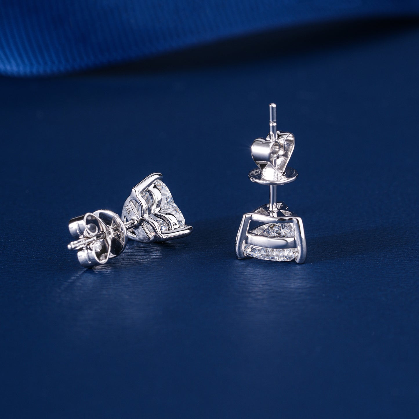 2.20 TCW Lab Grown Diamond Heart Cut Stud Earrings