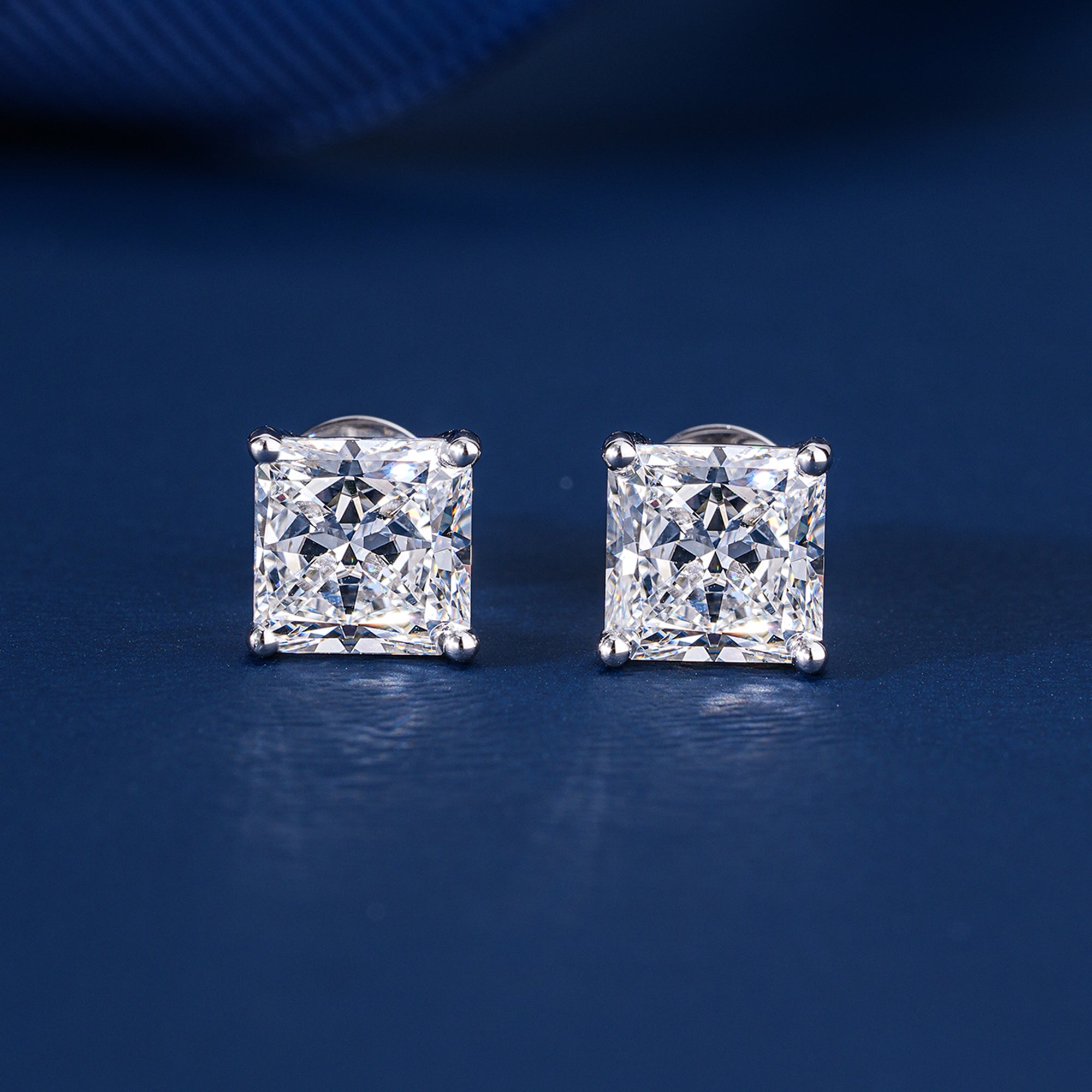 3.0 Princess Cut Lab Grown Diamond Stud Earrings