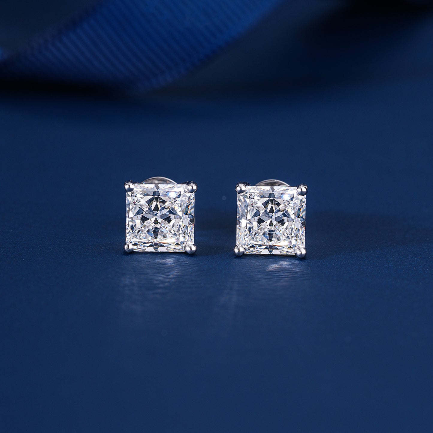 2.20 Princess Cut Lab Grown Diamond Stud Earrings