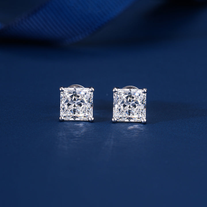 2.20 Princess Cut Lab Grown Diamond Stud Earrings