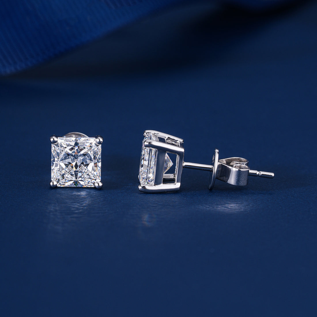 3.0 Princess Cut Lab Grown Diamond Stud Earrings