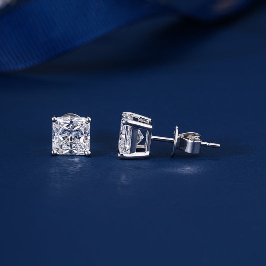 2.20 Princess Cut Lab Grown Diamond Stud Earrings