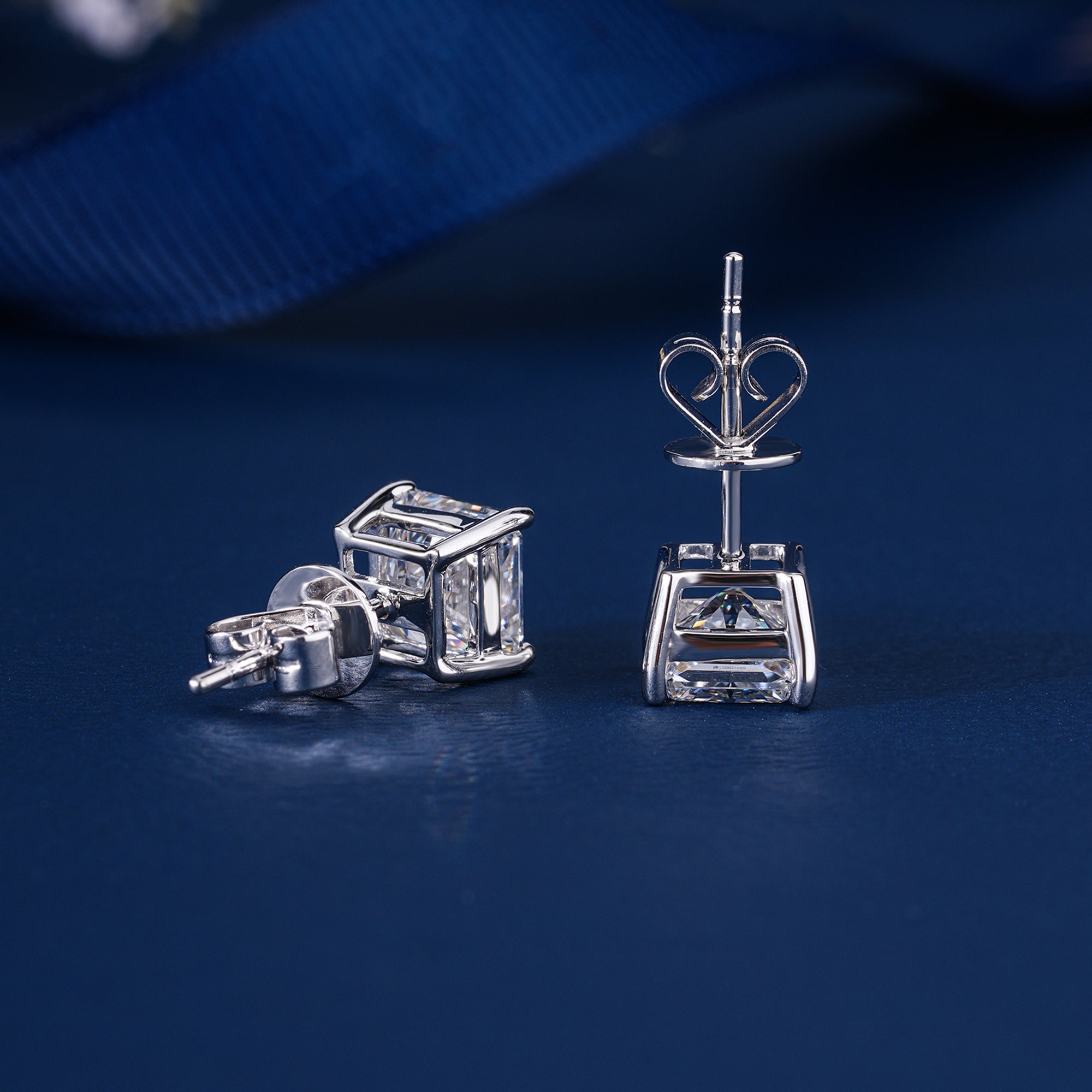 3.0 Princess Cut Lab Grown Diamond Stud Earrings