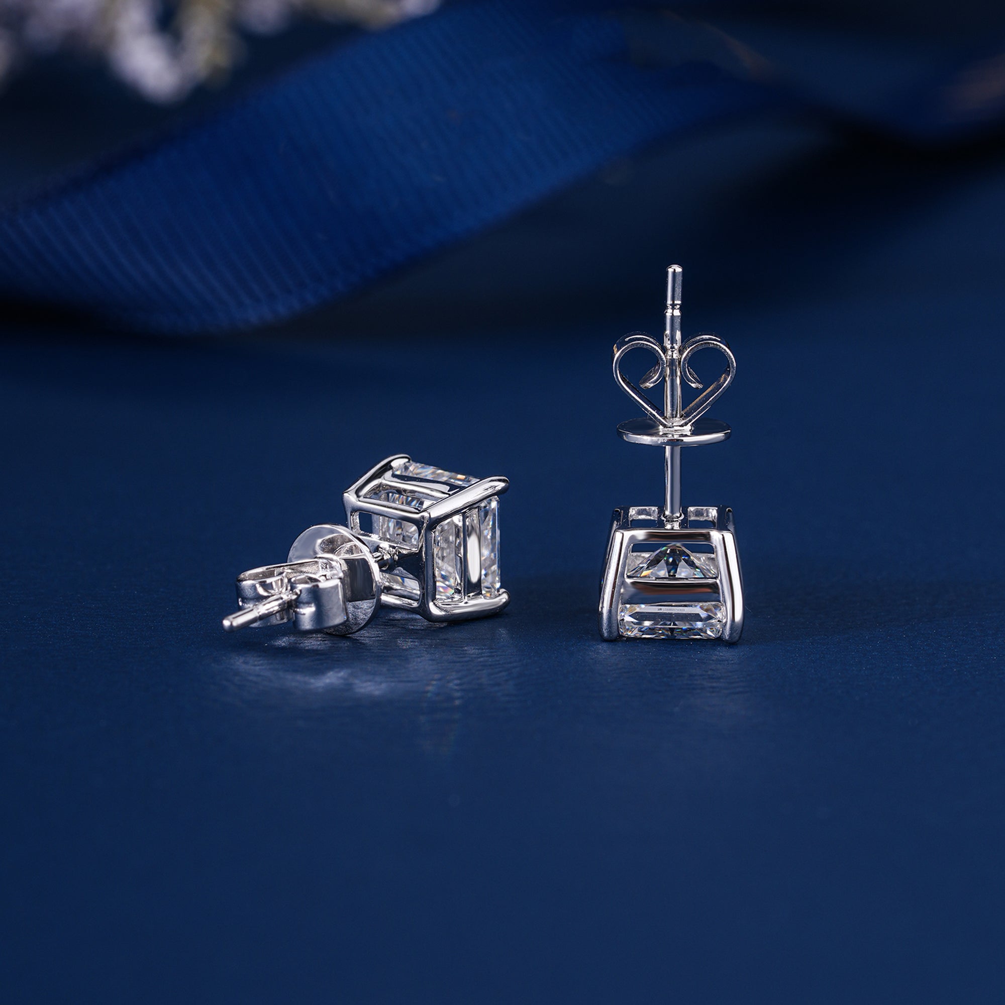 1.40 TCW Princess Cut Lab Grown Diamond Stud Earrings