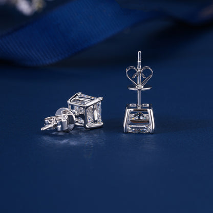 1.20 TCW Lab Grown Diamond Princess Cut Stud Earrings