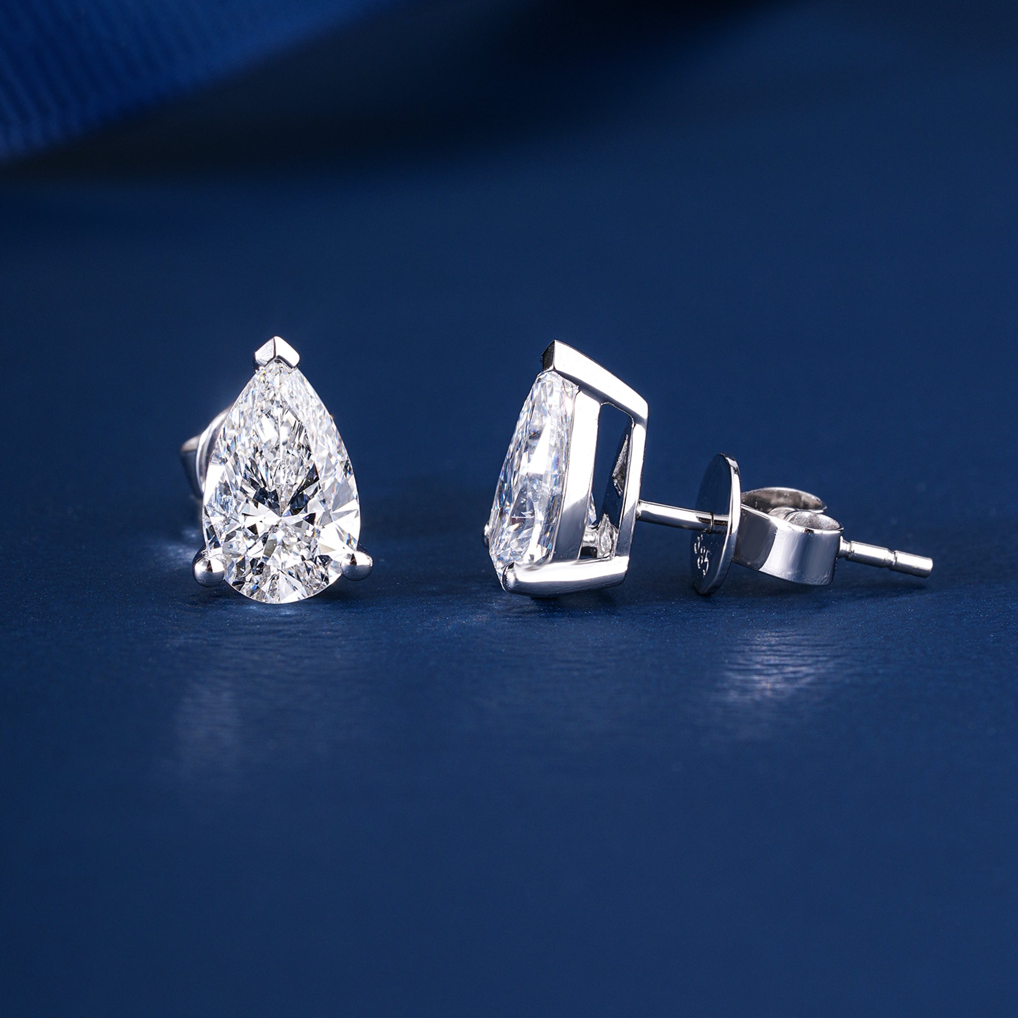 2.40 TCW Pear Cut Lab Grown Diamond Stud Earrings