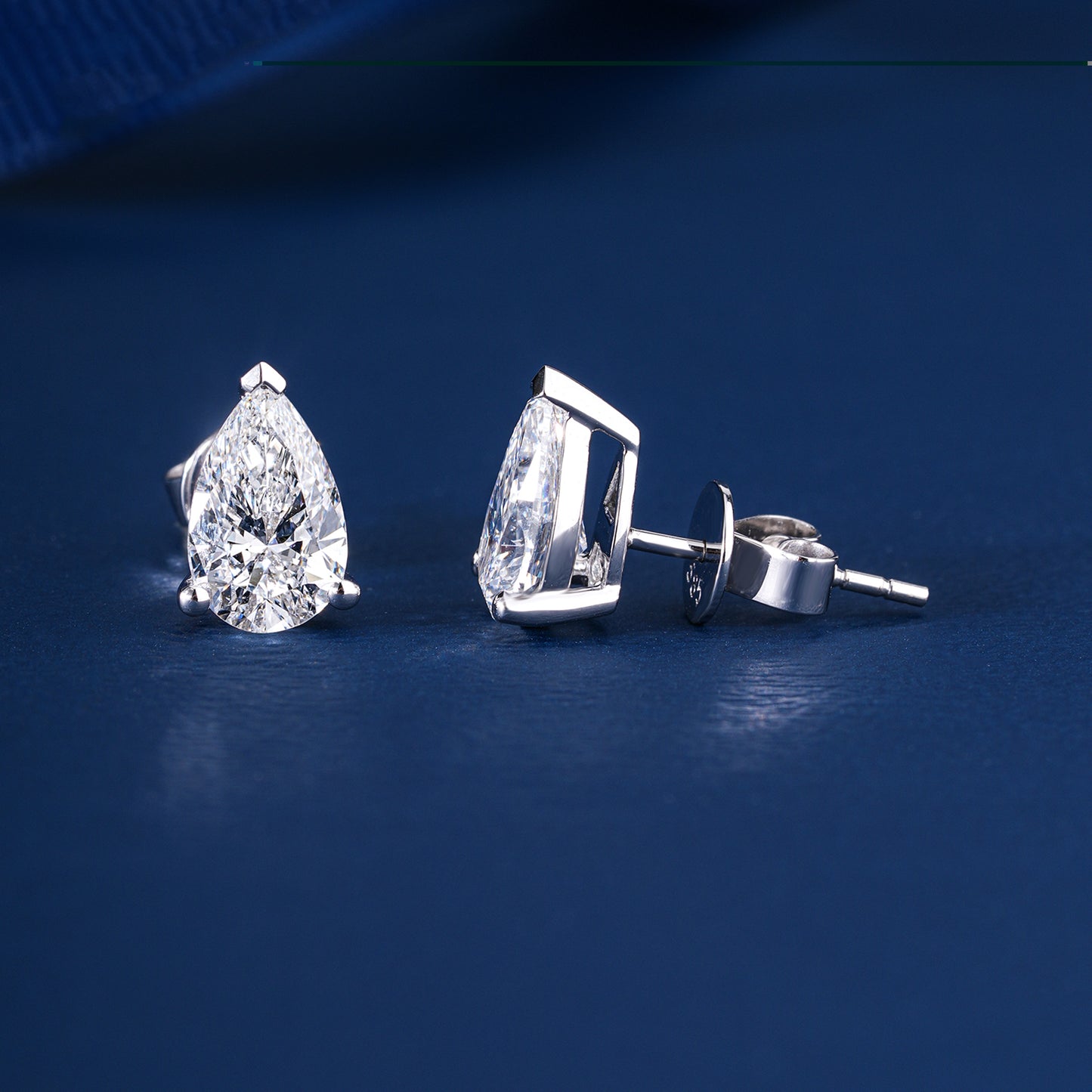 2.00 TCW Pear Cut Lab Grown Diamond Stud Earrings