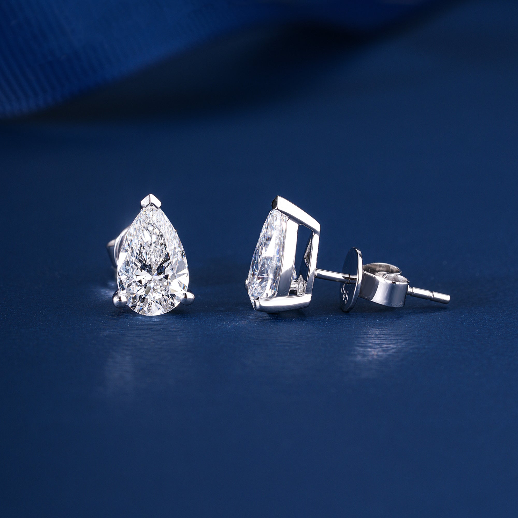 2.50 TCW Pear Cut Lab Grown Diamond Stud Earrings