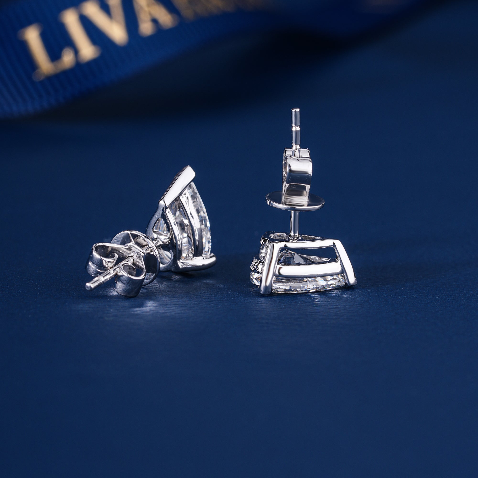 2.40 TCW Pear Cut Lab Grown Diamond Stud Earrings