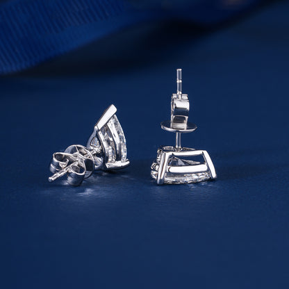 2.20 TCW Pear Cut Lab Grown Diamond Stud Earrings