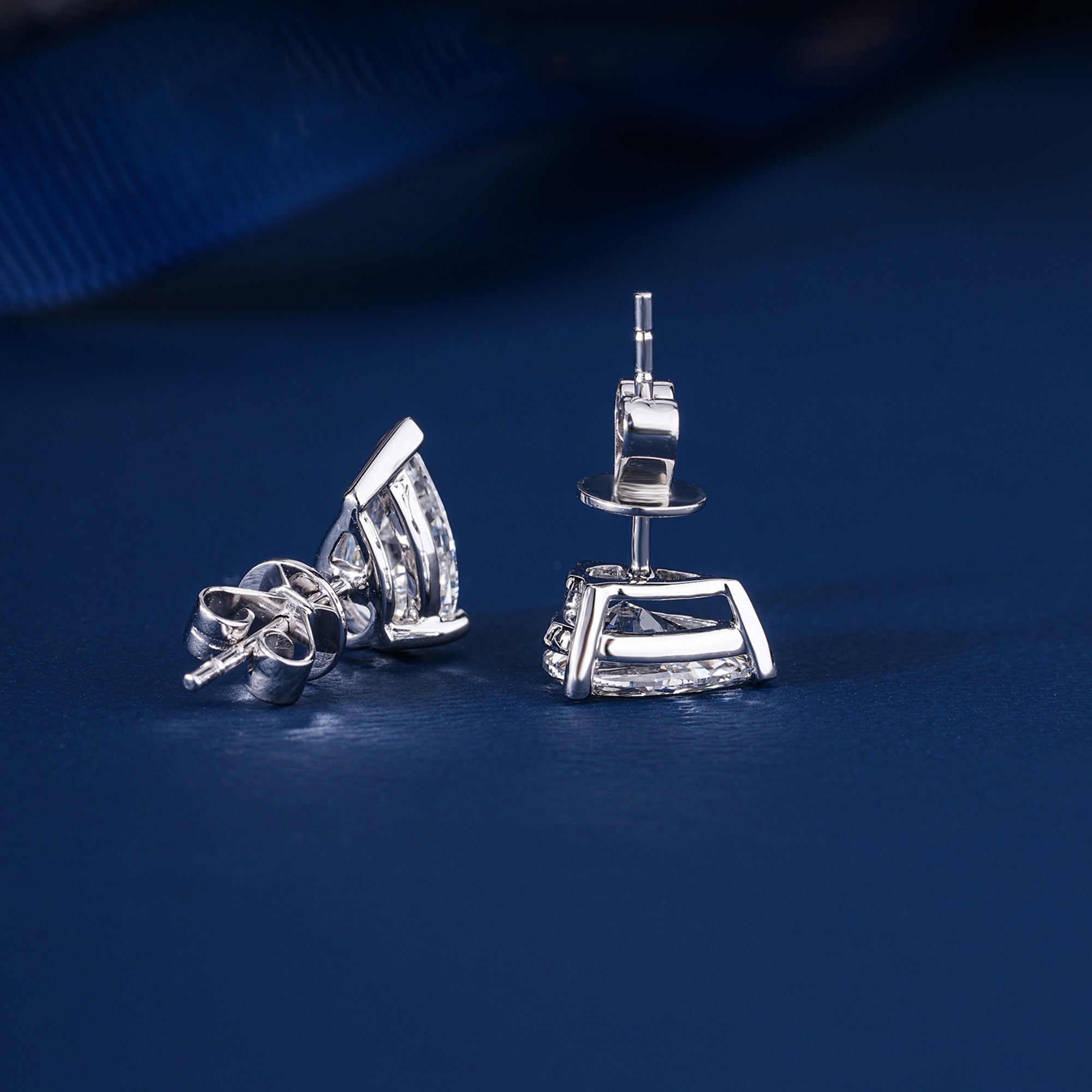 2.15 TCW Pear Cut Lab Grown Diamond Stud Earrings