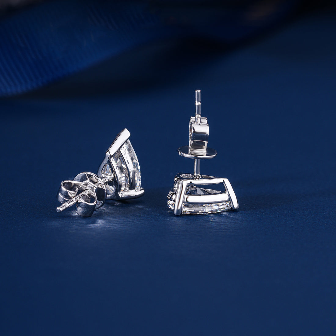 2.15 TCW Pear Cut Lab Grown Diamond Stud Earrings