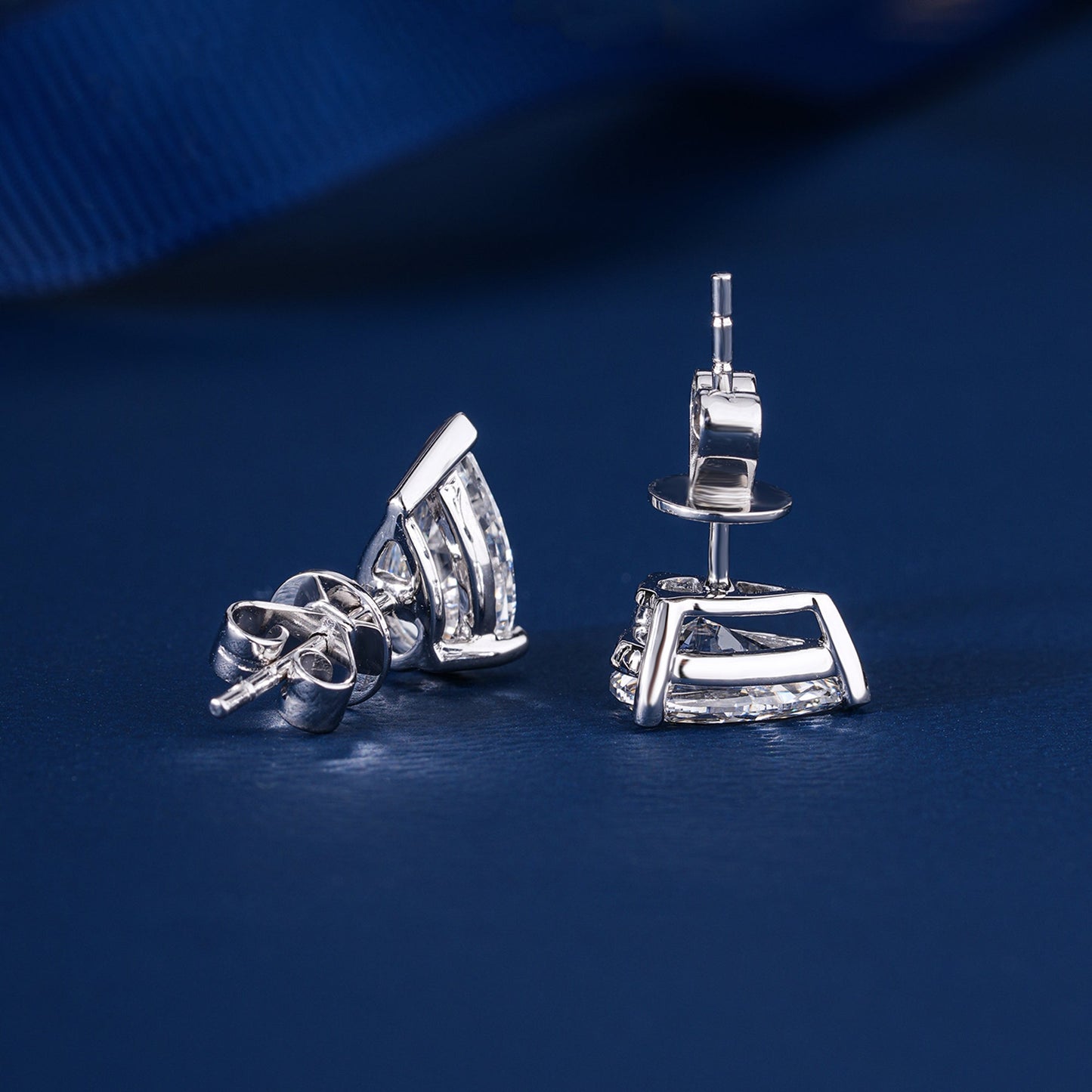 1.0 TCW Pear Cut Lab Grown Diamond Stud Earrings