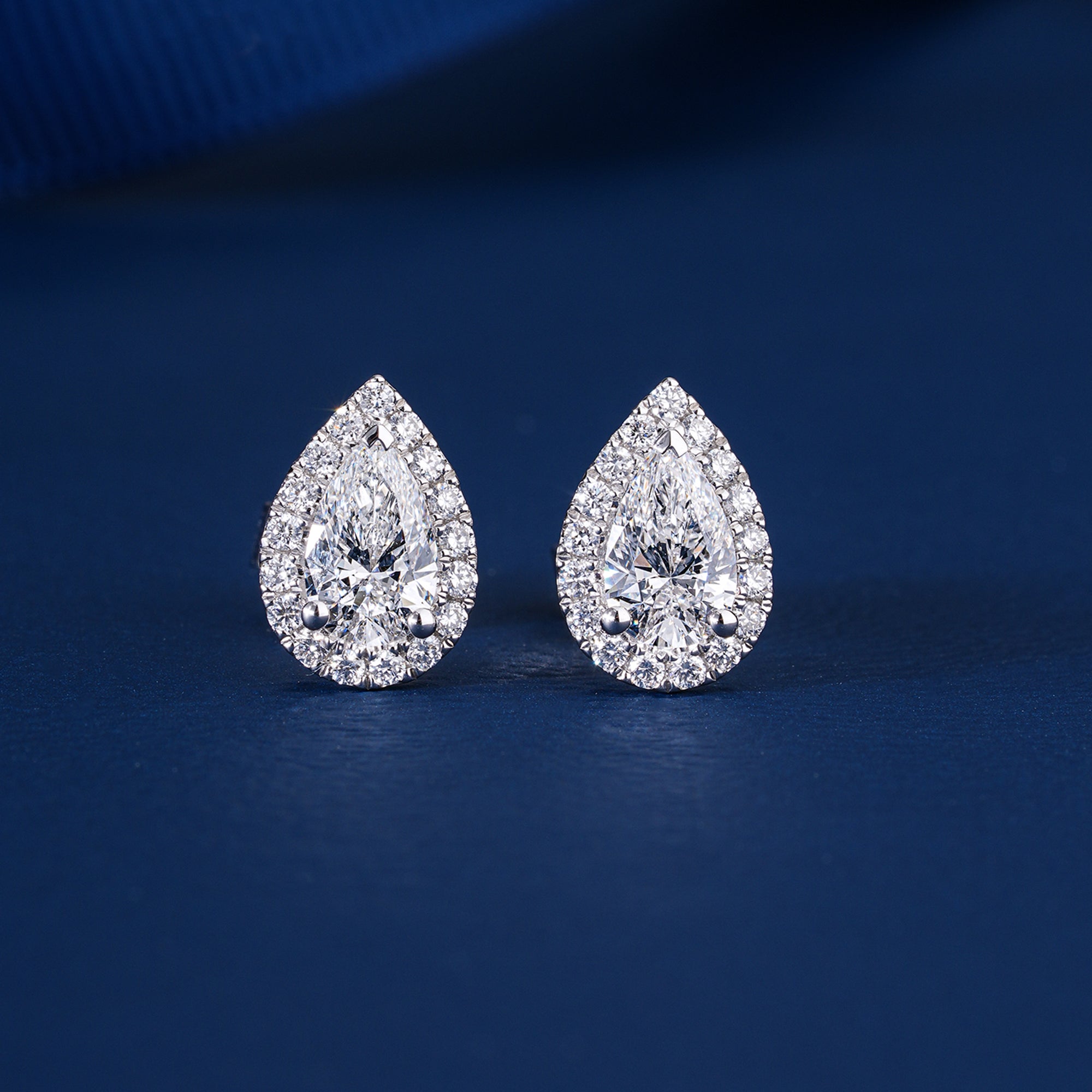 1.30 TCW Pear Cut Lab Grown Diamond Stud Earrings