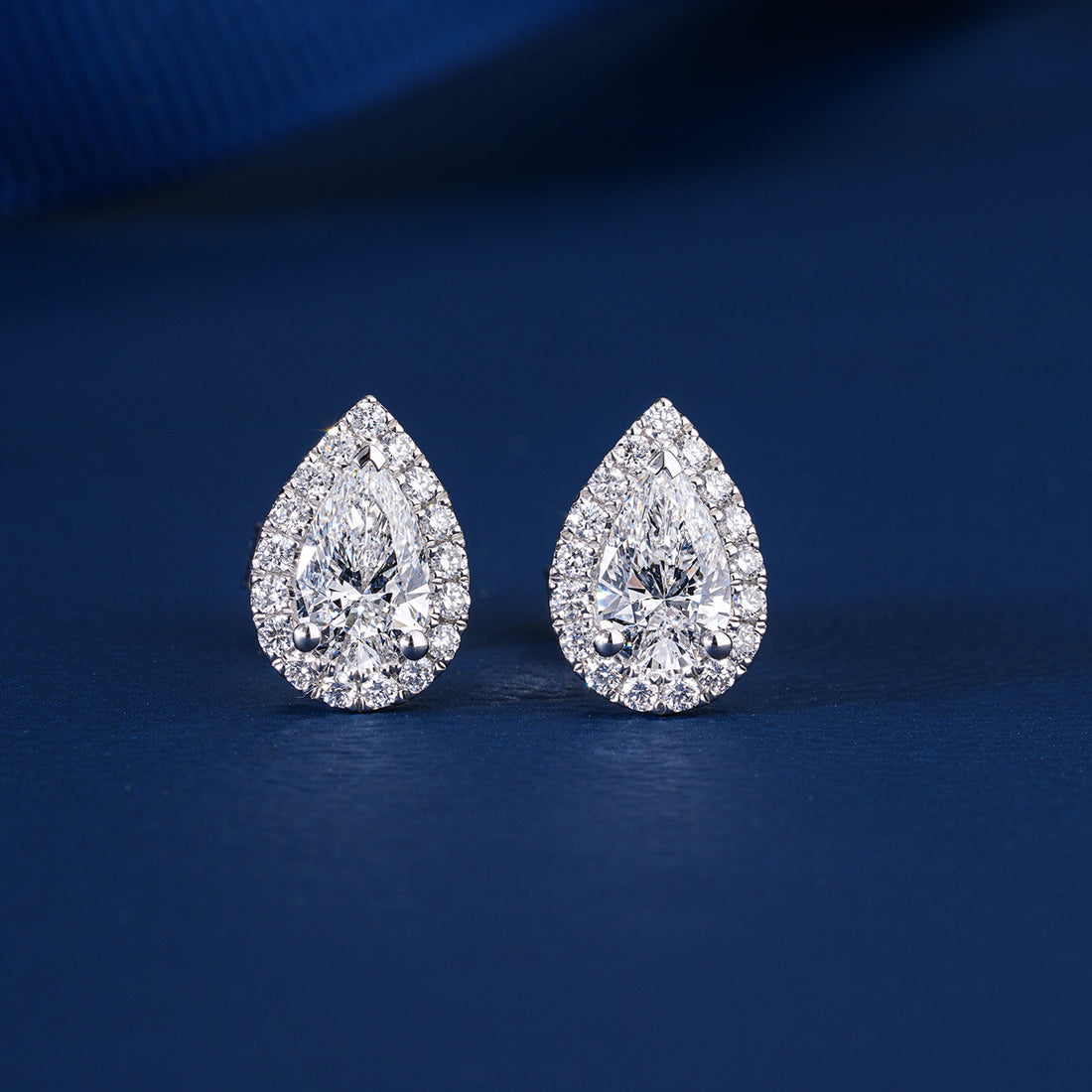 2.30 TCW Pear Cut Lab Grown Diamond Stud Earrings
