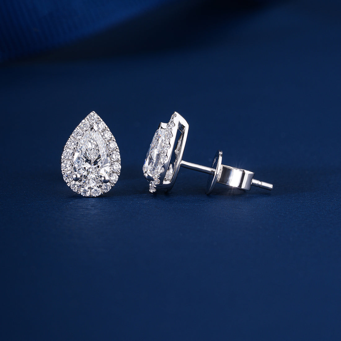 1.80 TCW Pear Cut Lab Grown Diamond Stud Earrings