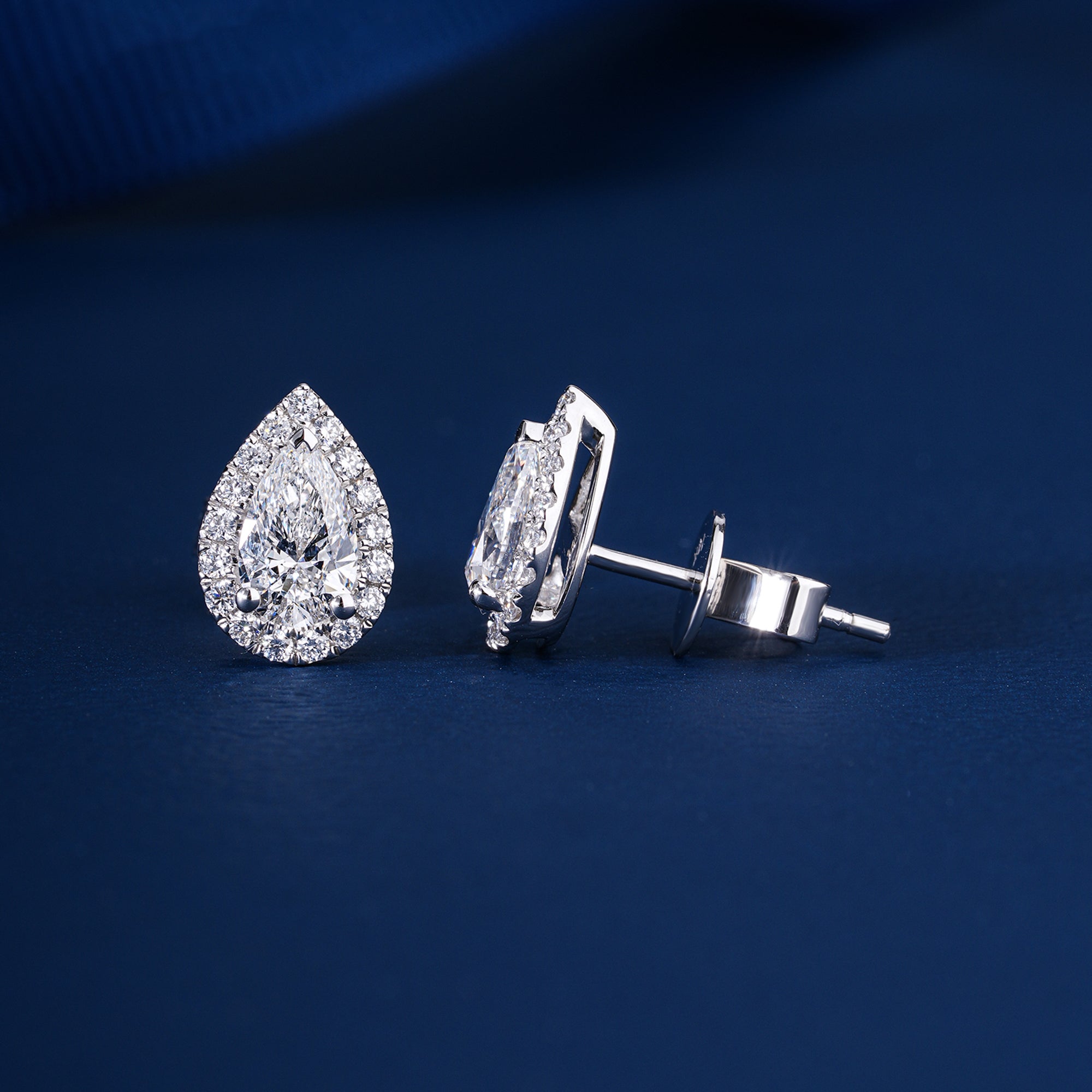 2.30 TCW Pear Cut Lab Grown Diamond Stud Earrings