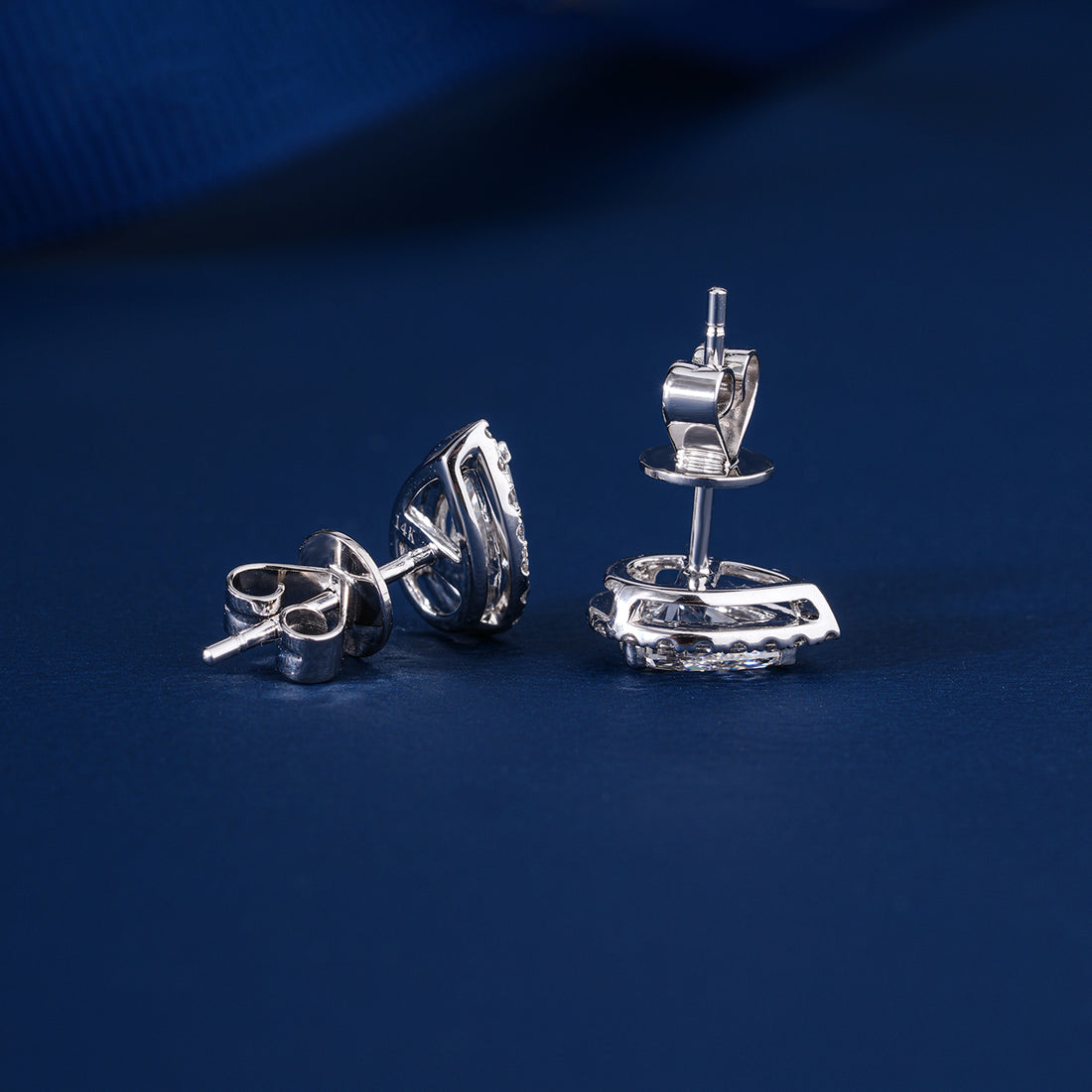 1.30 TCW Pear Cut Lab Grown Diamond Stud Earrings