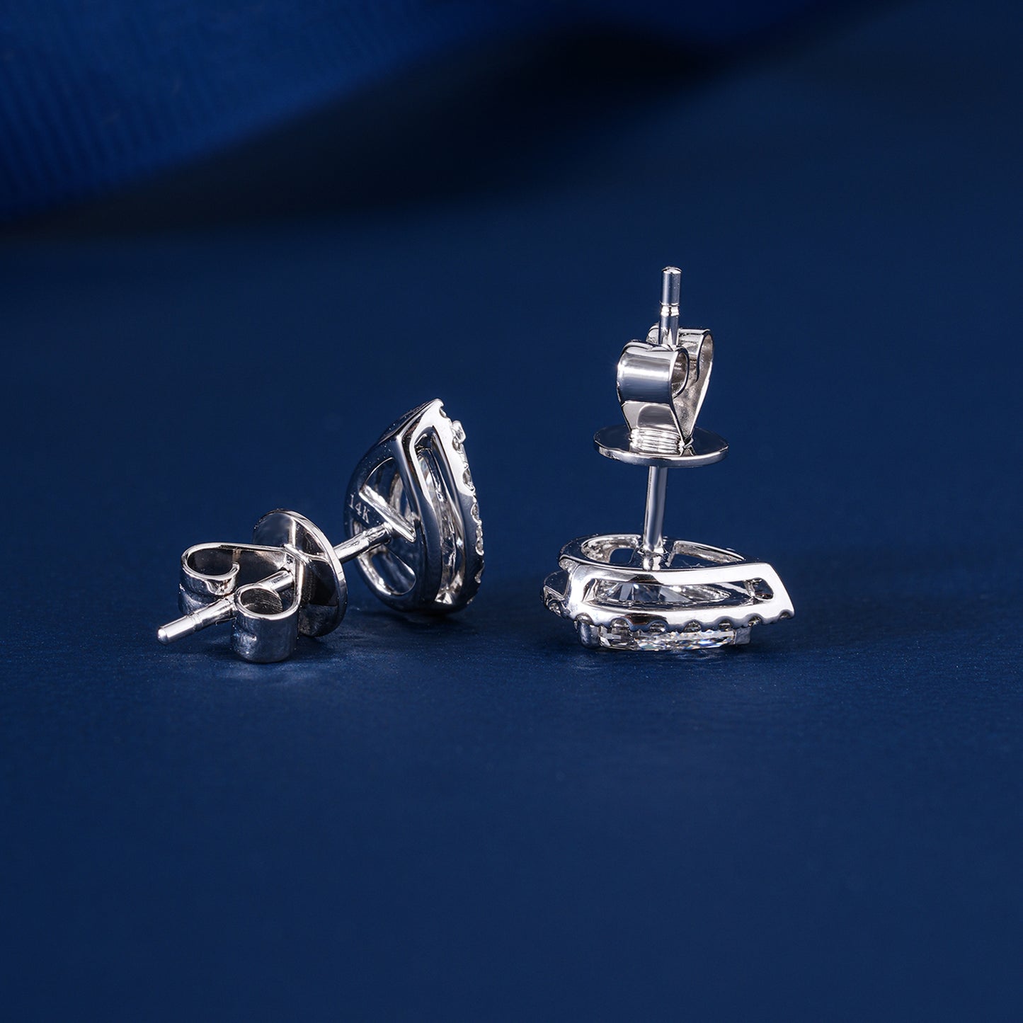 1.80 TCW Pear Cut Lab Grown Diamond Stud Earrings