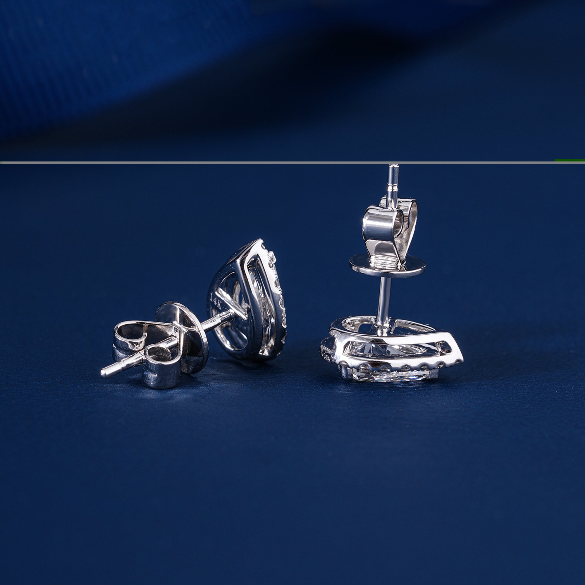 2.30 TCW Pear Cut Lab Grown Diamond Stud Earrings