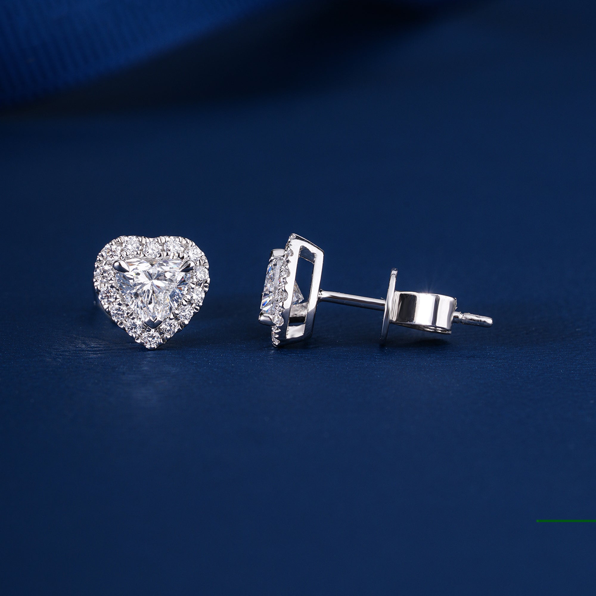 1.0 TCW Heart Cut Lab Grown Diamond Stud Earrings