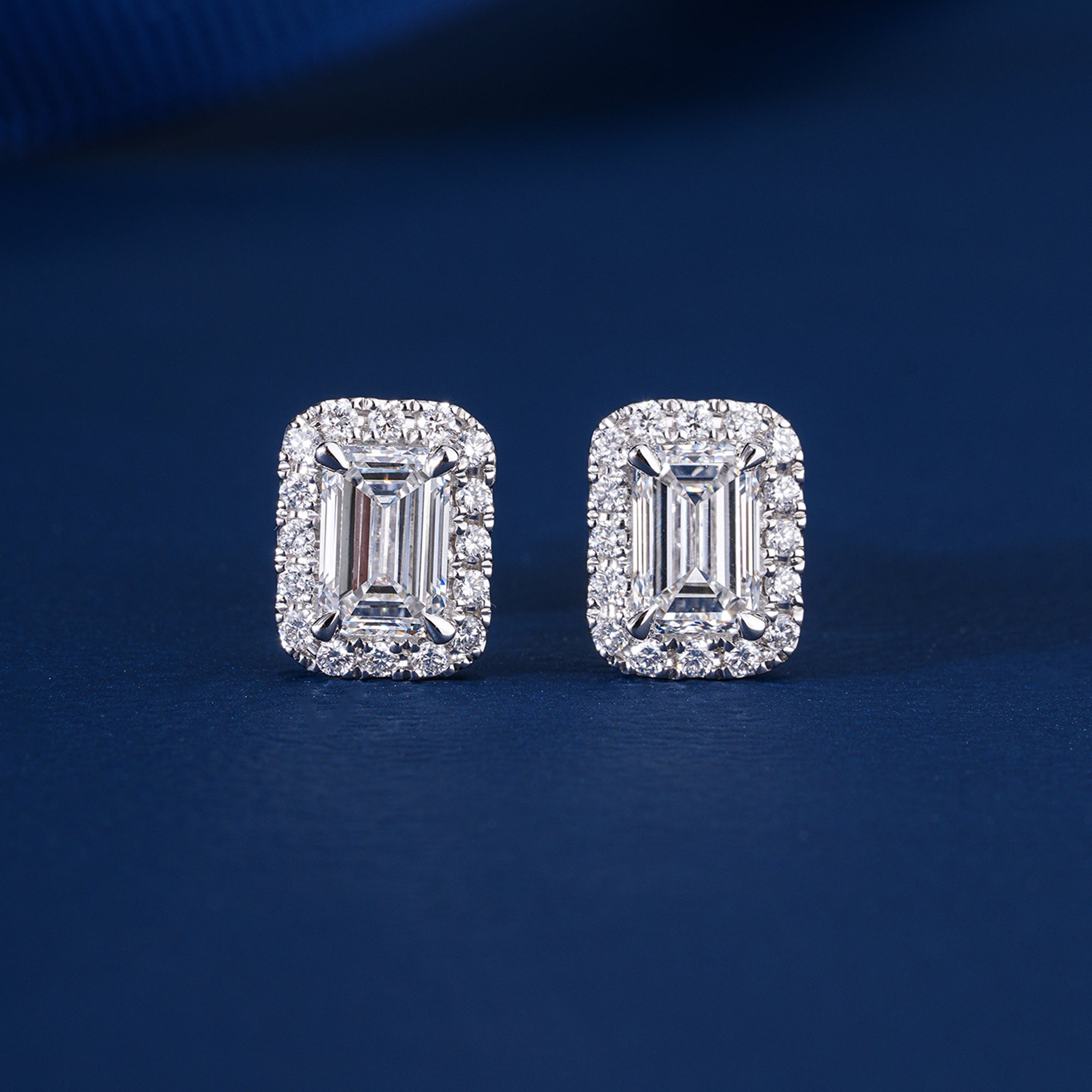 1.60 TCW Emerald Cut Lab Grown Diamond Stud Earrings