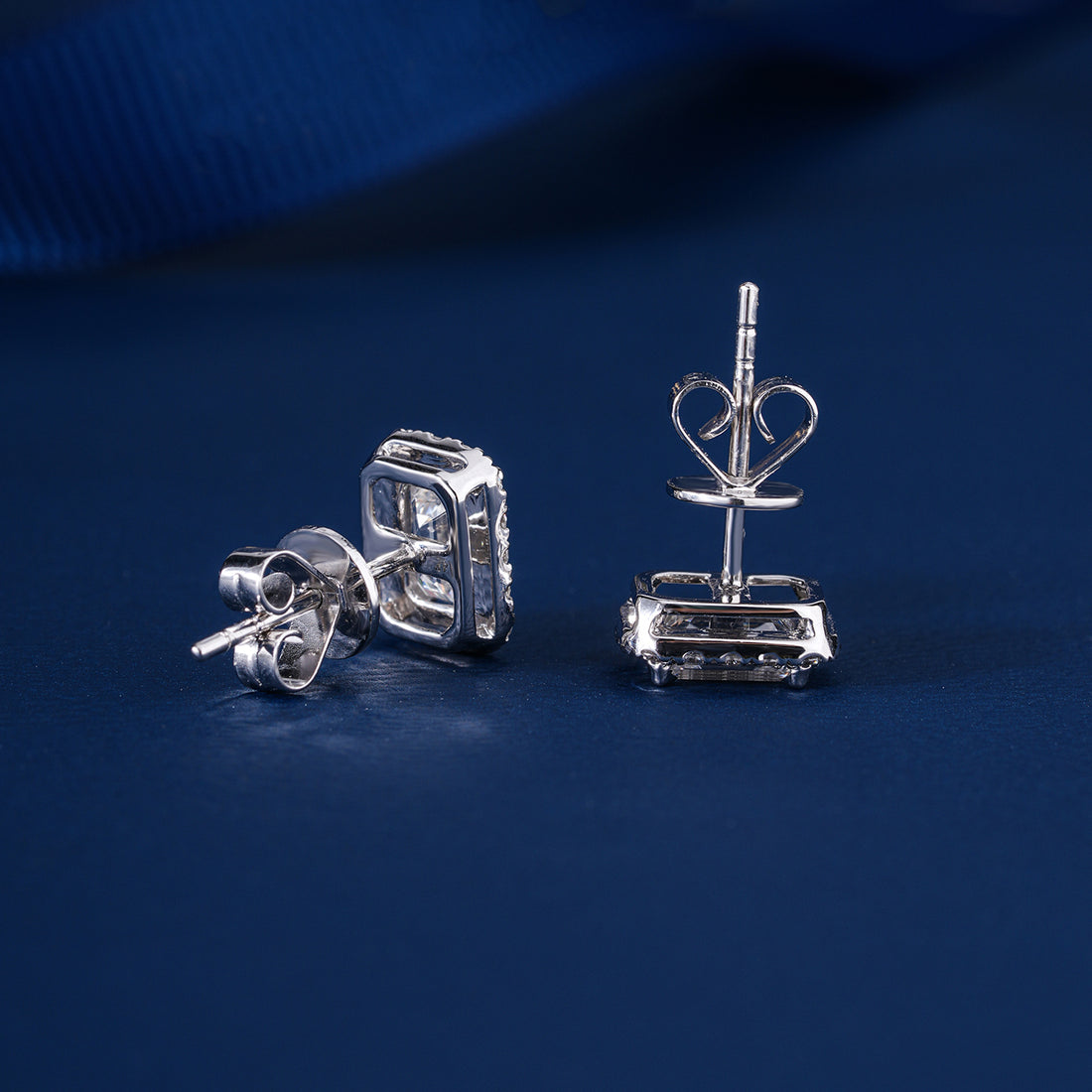 1.60 TCW Emerald Cut Lab Grown Diamond Stud Earrings