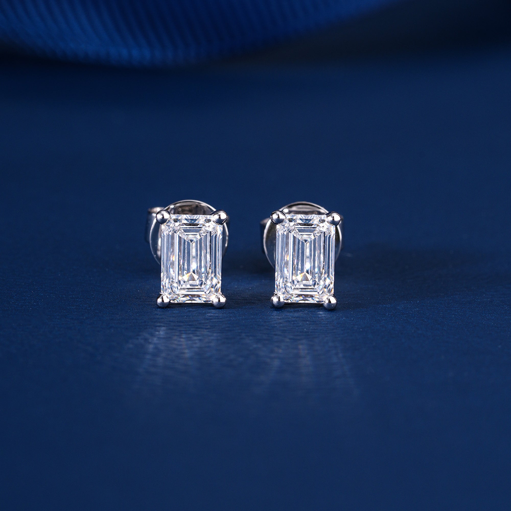 3.0 TCW Emerald Cut Lab Grown Diamond Stud Earrings