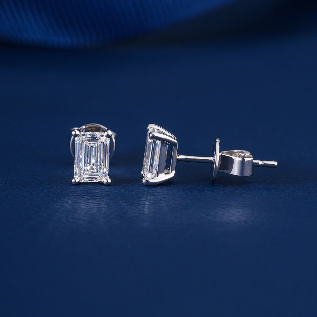 3.0 TCW Emerald Cut Lab Grown Diamond Stud Earrings