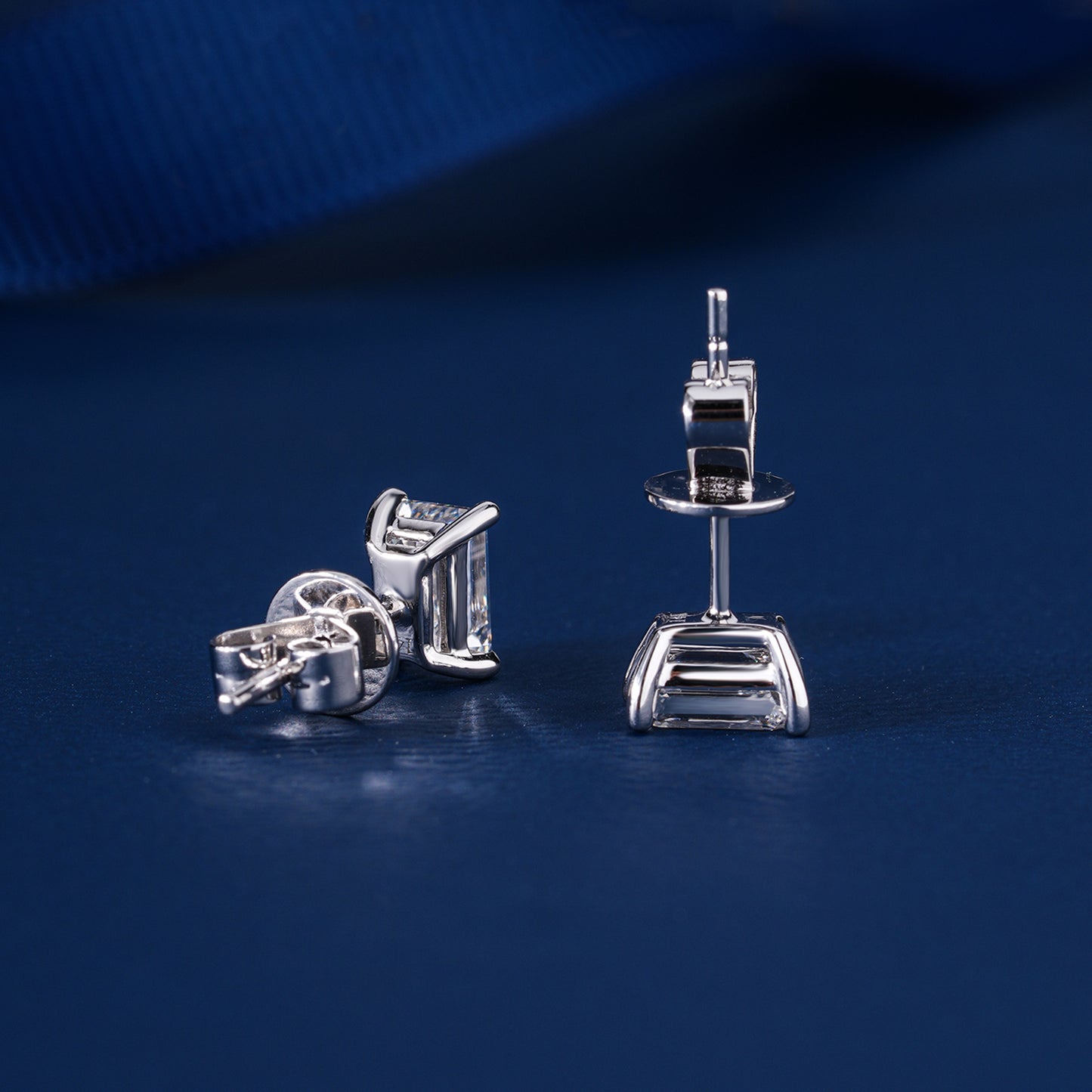 1.50 TCW Emerald Cut Lab Grown Diamond Stud Earrings
