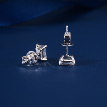 3.0 TCW Emerald Cut Lab Grown Diamond Stud Earrings
