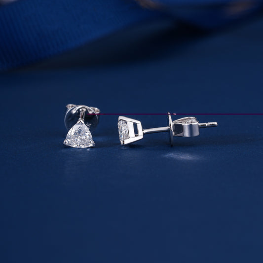 0.55 TCW Trillion Cut Lab Grown Diamond Stud Earrings