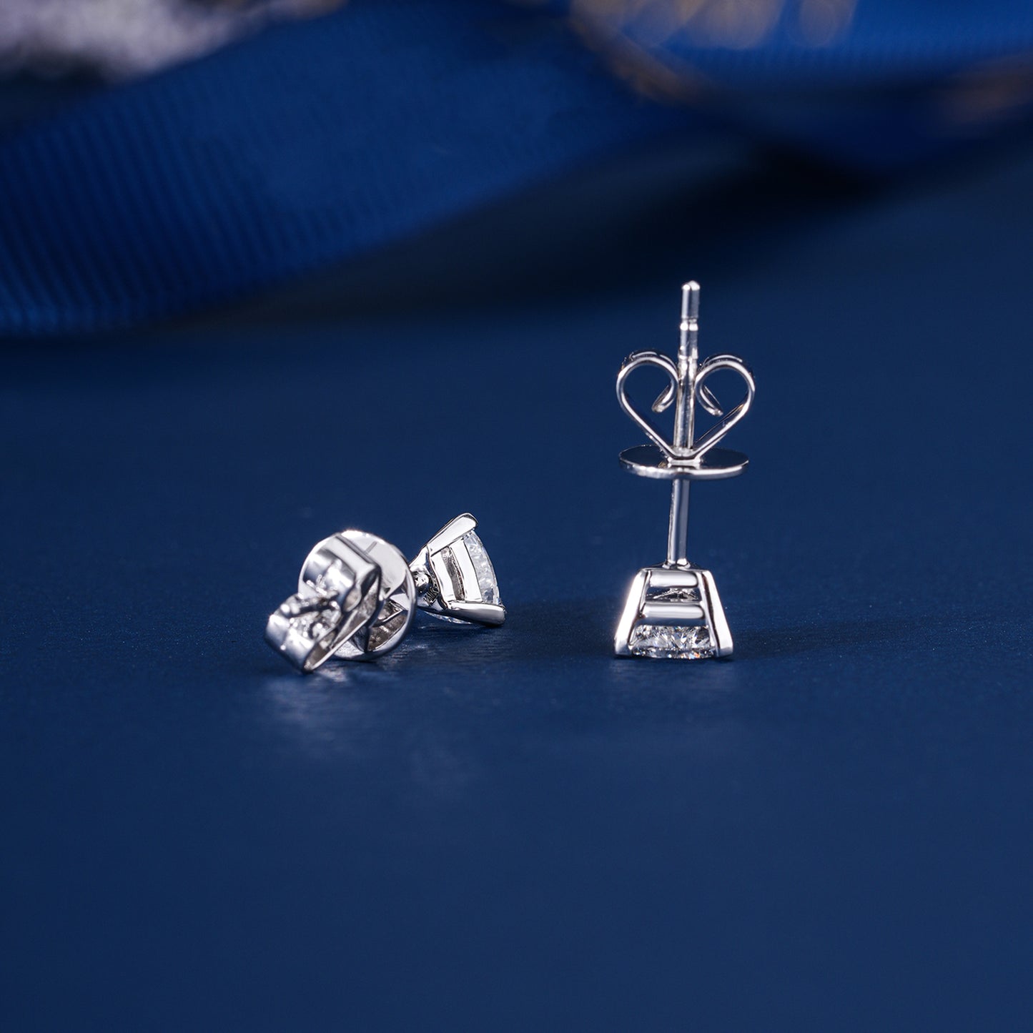 0.55 TCW Trillion Cut Lab Grown Diamond Stud Earrings