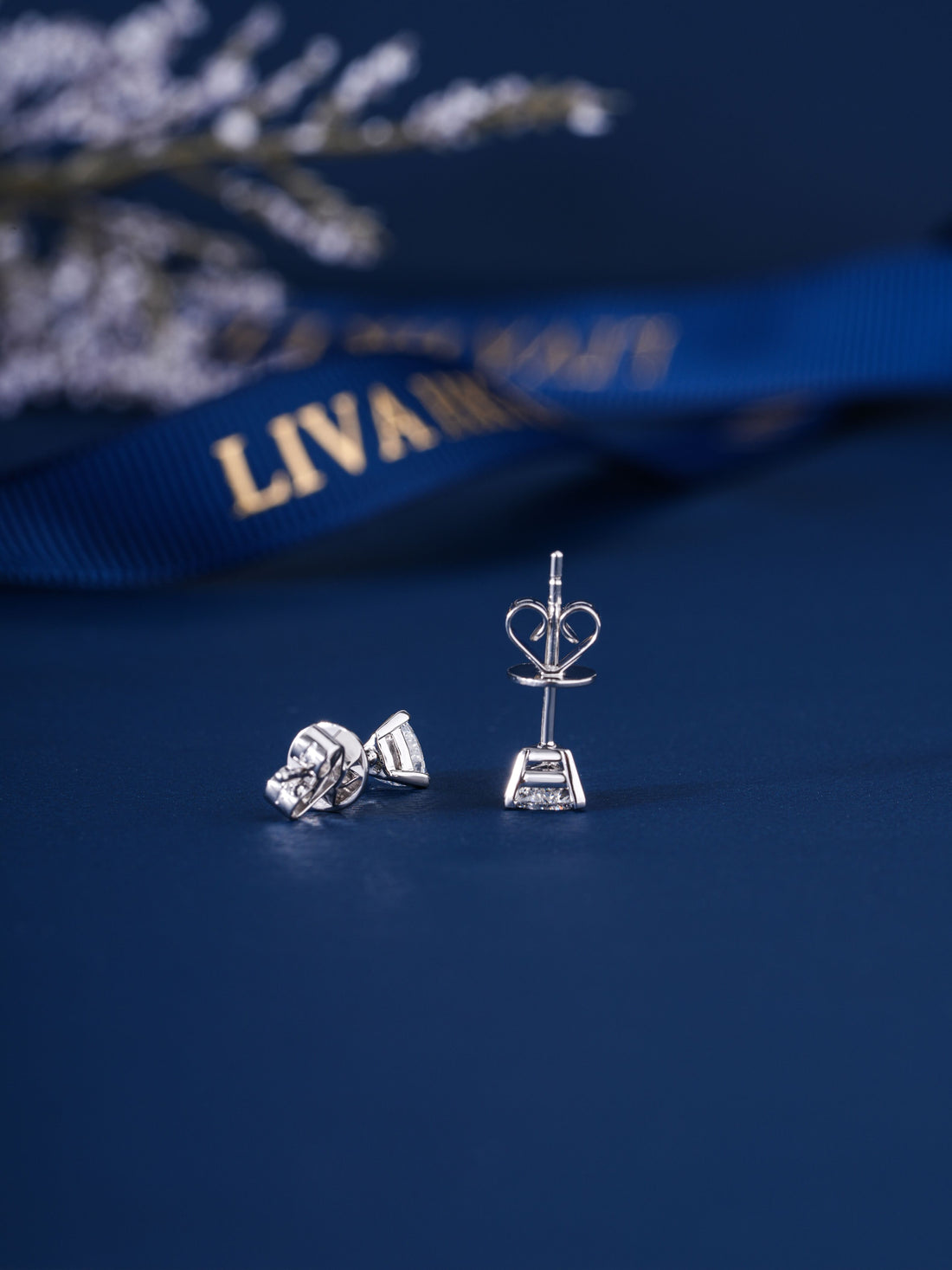 0.45 TCW Trillion Cut Lab Grown Diamond Stud Earrings