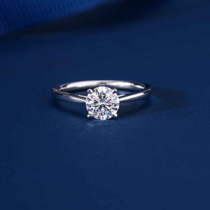 1.0 CT Round Cut Lab-Grown Diamond Solitaire Engagement Ring
