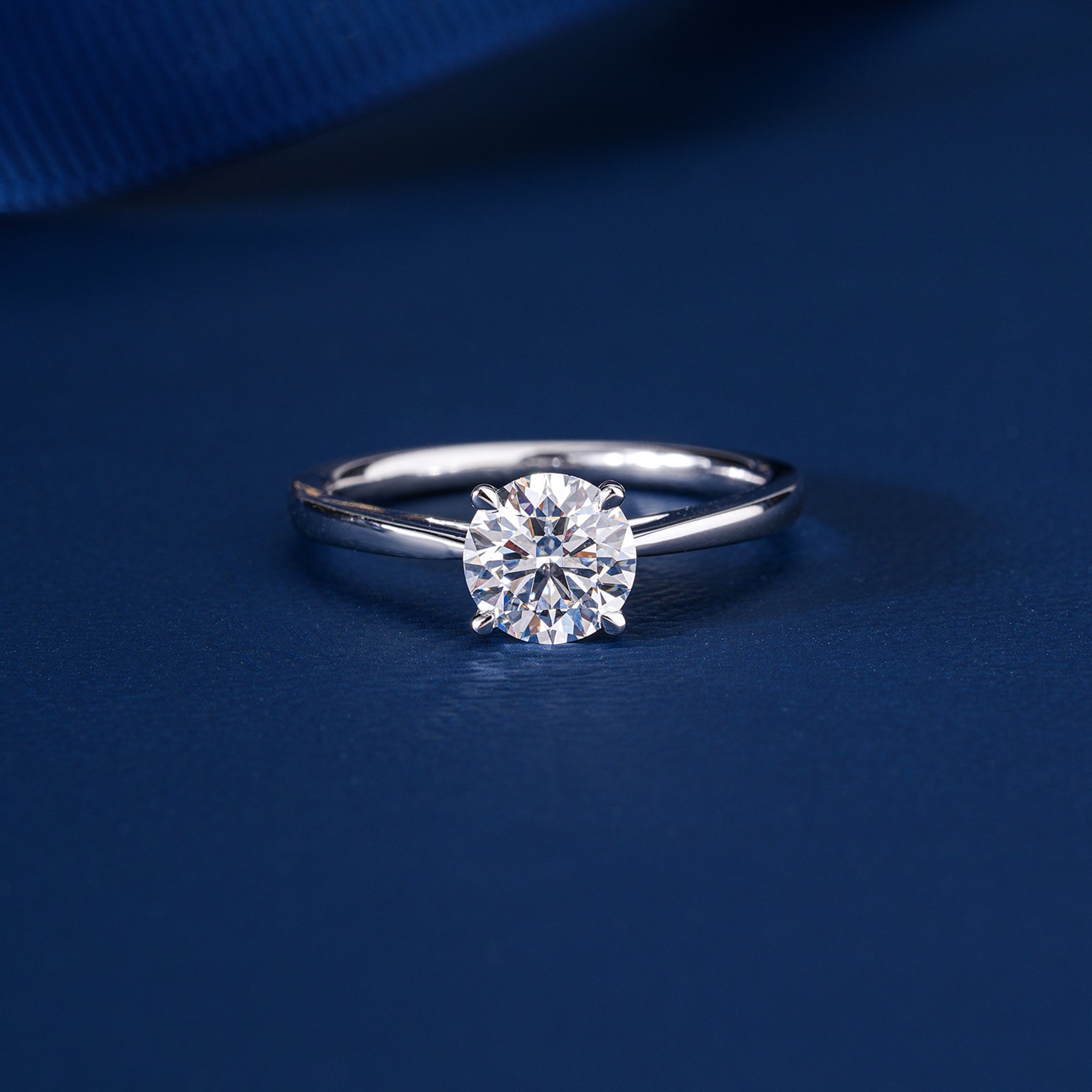 1.00 Ct Round Cut Lab Grown Diamond Solitaire 4 prong set Engagement Ring